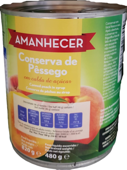 Pêssego Calda Amanhecer 820 g