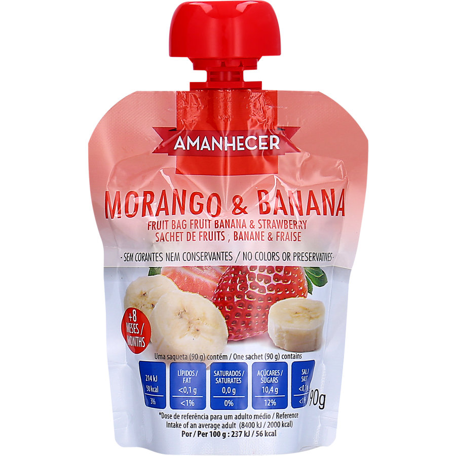 Bolsa De Fruta Amanhecer Morango e Banana 90 gr