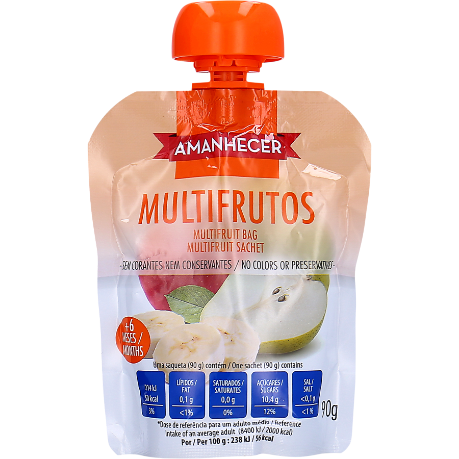 Bolsa Fruta Amanhecer Multifrutos 90 gr