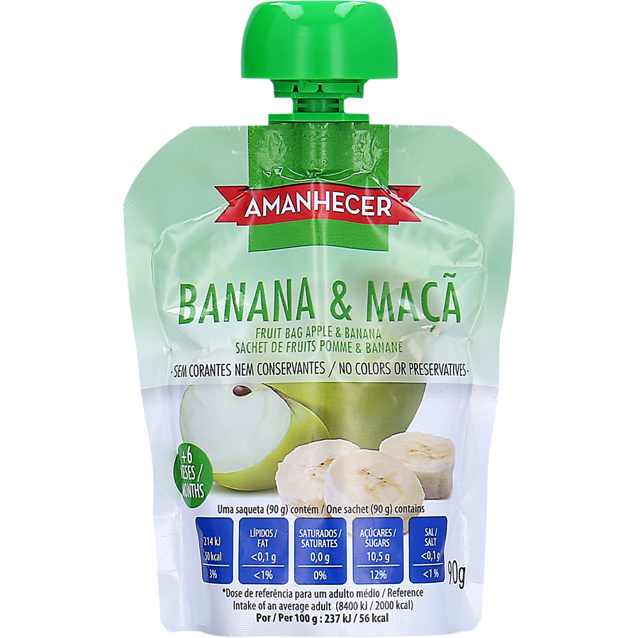 Bolsa Fruta Amanhecer Banana Maça 90 gr