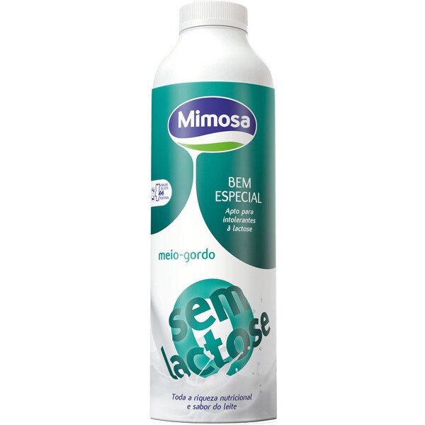 Leite Mimosa Meio/Gordo 0% Lactose 1 Lt