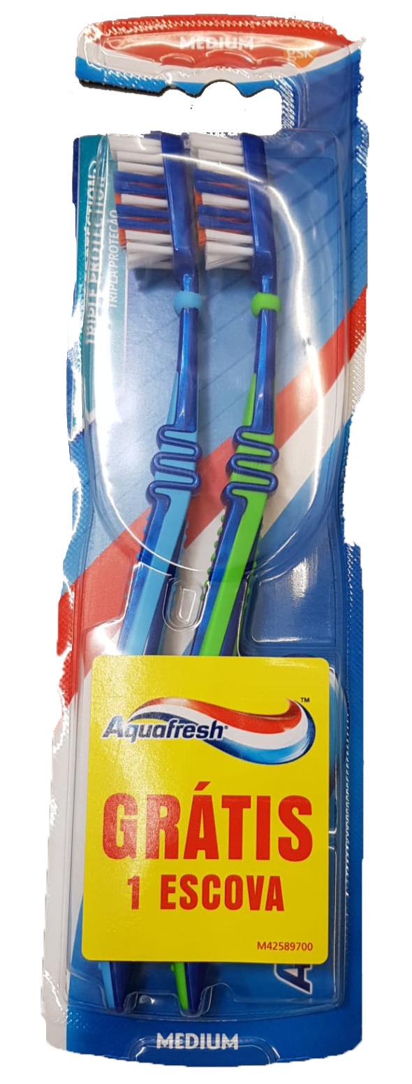 Escova Dentes Aquafresh Tripla Proteção 2 Unid