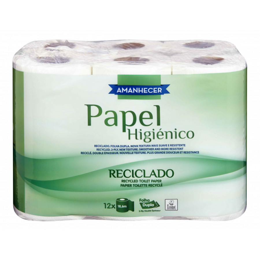 Papel Higiénico Amanhecer Reciclado 12 Rolos